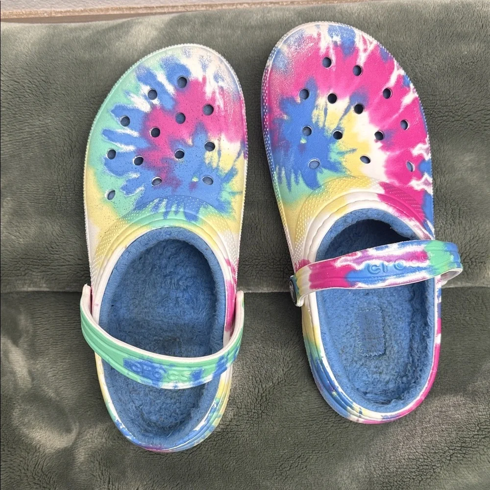 CROCS Kids Tie-Dye Slippers - Multicolor